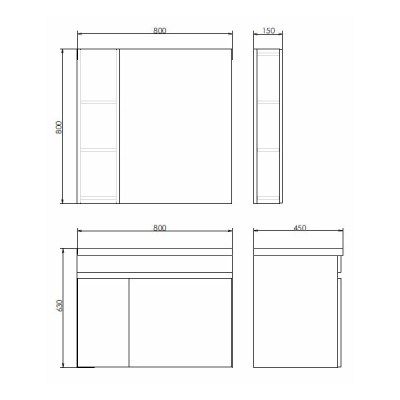 Зеркало-шкаф "Тромсе-80" дуб сонома 00004142222 Comforty фото в интернет-магазине Русалия