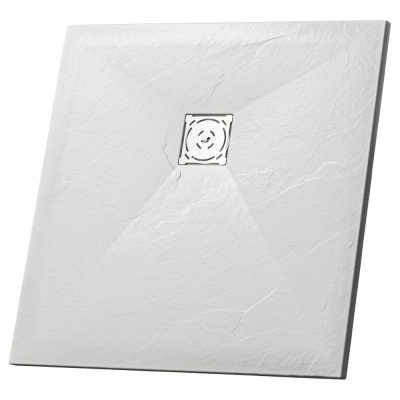 Каменный душевой поддон квадратный RGW ST-W Белый  1000x1000 фото в интернет-магазине Русалия