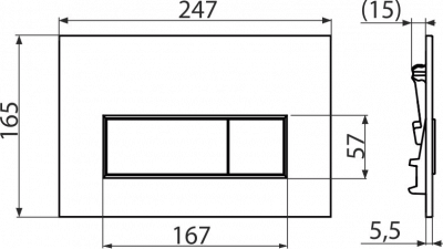 Клавиша смыва THIN M571 хром Alcaplast фото в интернет-магазине Русалия