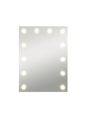 Зеркало с подсветкой Гримерное Бриджит 600х800 (12 ламп) ЗГП03 Continent фото в интернет-магазине Русалия