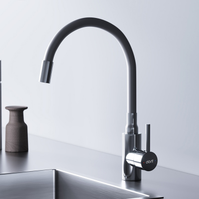 D3007633 Logic кухонный смеситель с гибким изливом, белый фото в интернет-магазине Русалия