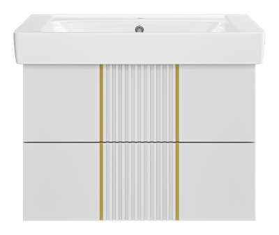 Тумба Vega 80 подвесная (белая) с раковиной Dreja Q 80 Brevita фото в интернет-магазине Русалия