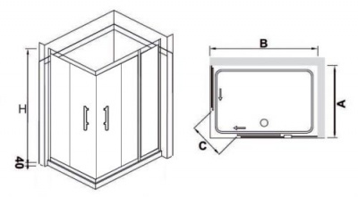 Душевой уголок 90х120 HO-42 RGW фото в интернет-магазине Русалия