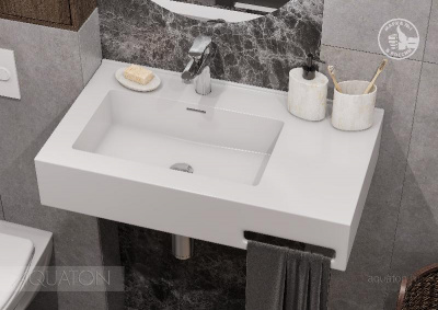 Раковина AQUATON Квадро Про 80 левая 1A734431QA01L фото в интернет-магазине Русалия