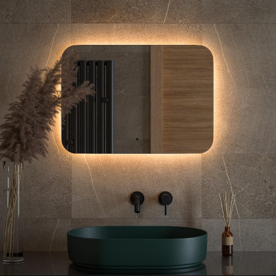 Зеркало  с LED-подсветкой настенное OPTI DEFESTO 70x50 см, DF 2814RH фото в интернет-магазине Русалия