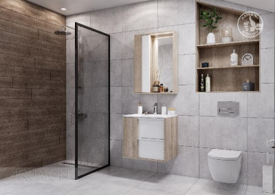 Тумба под раковину AQUATON Бостон 75 дуб эврика 1A252601BN010 фото в интернет-магазине Русалия