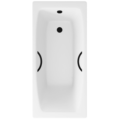 Ванна чугунная Delice Repos 150х70 с черными матовыми ручками DLR220507RB фото в интернет-магазине Русалия