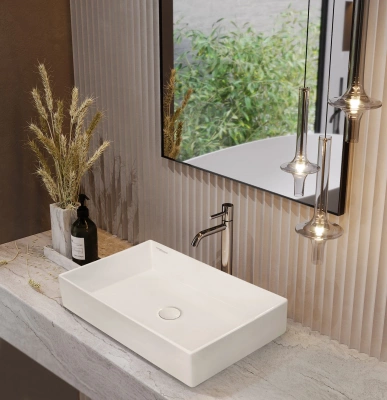 Раковина накладная прямоугольная Novel 60 Slim NOV60SLWB01S Sanita Luxe фото в интернет-магазине Русалия