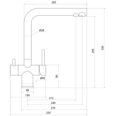 Смеситель Славен для кухни с подключением к фильтру для питьевой воды белый Город (СЛ-ОД-Д76) фото в интернет-магазине Русалия