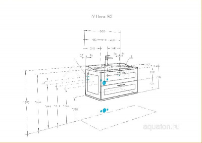 Тумба под раковину AQUATON Леон 80 дуб бежевый 1A186301LBPR0 фото в интернет-магазине Русалия