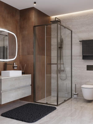 Душевой уголок CEZARES LUX-AH-FS-1-80/100-C-GM фото в интернет-магазине Русалия