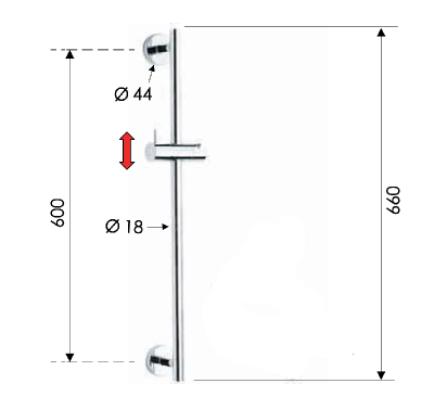 Душевая стойка 66 см Remer 317M фото в интернет-магазине Русалия