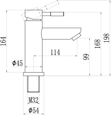 Смеситель для умывальника из нержавеющей стали Savol (S-SUS1002) фото в интернет-магазине Русалия