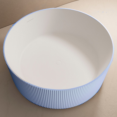 Ванна из искусственного камня ABBER Stein AS9679Blau голубая 150х150х55 см фото в интернет-магазине Русалия