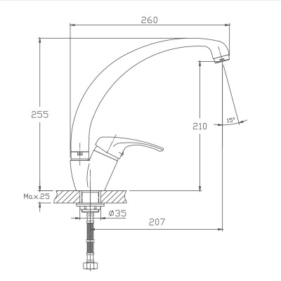 Смеситель для кухни Haiba (HB4113-7) фото в интернет-магазине Русалия