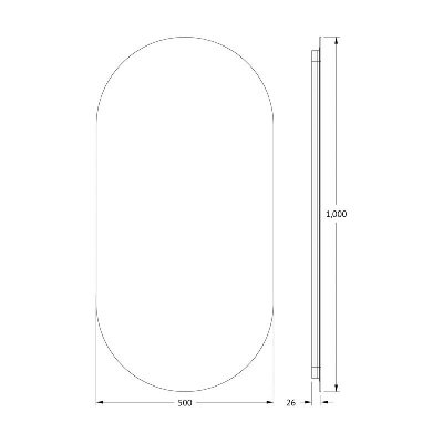 Зеркало с LED-подсветкой настенное OPTI DEFESTO 50x100 см, DF 2904 фото в интернет-магазине Русалия