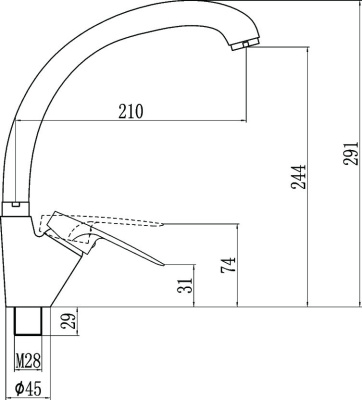 Смеситель Fmark для кухонной мойки (FM4166H) фото в интернет-магазине Русалия