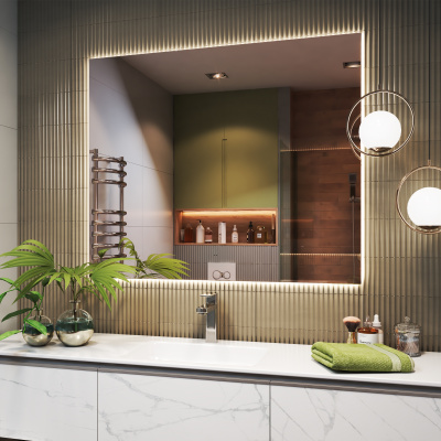 Зеркало Quadro Comfort 120х100 на взмах руки Vigo фото в интернет-магазине Русалия