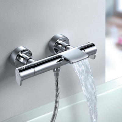 Термостатический смеситель для ванны наружнего монтажа с каскадным изливом ALEXIA 363901S Ramon Soler фото в интернет-магазине Русалия