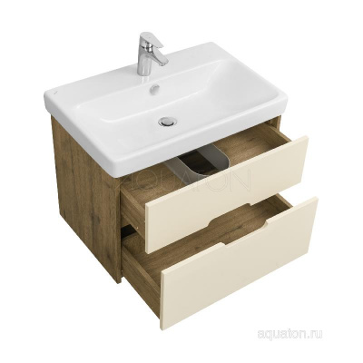 Тумба под раковину AQUATON Оливия 70 бежевый, дуб велл 1A254301OLVG0 фото в интернет-магазине Русалия