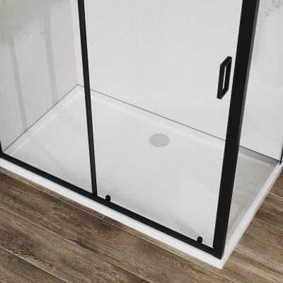 Душевой уголок City VSR-5CT9012CLB, 1200*900, черный, стекло прозрачное Vincea фото в интернет-магазине Русалия