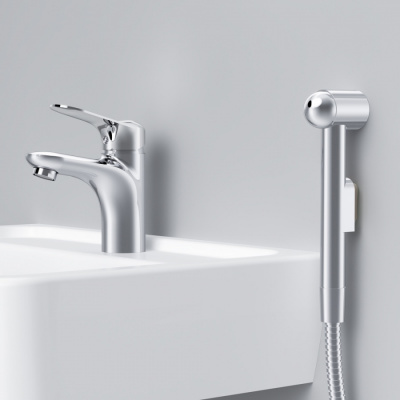 F85C03000 Sunny, смеситель для умывальника с гиг.душем, хром, шт фото в интернет-магазине Русалия