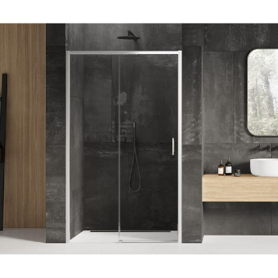 Дверь в нишу NEW TRENDY PRIME 110x200 L D-0300A (хром) фото в интернет-магазине Русалия