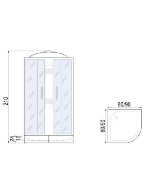 Душевая кабина REIN 80/24 MT 80*80*210 10000002414 River фото в интернет-магазине Русалия