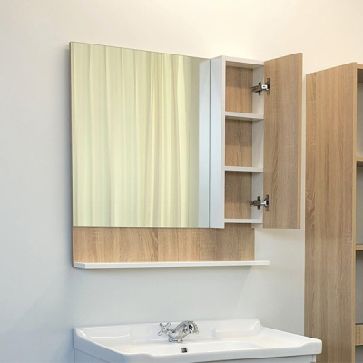 Зеркало-шкаф "Рига-80" дуб сонома 00004139024 Comforty фото в интернет-магазине Русалия