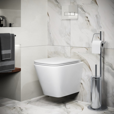 Унитаз подвесной безободковый с сиденьем микролифт GR-4479SQ tornado Grossman фото в интернет-магазине Русалия