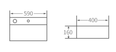 Раковина накладная прямоугольная 6253L со смещенным сливом CeramaLux фото в интернет-магазине Русалия