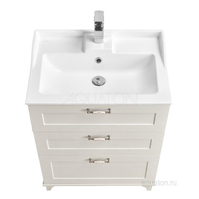 Тумба под раковину AQUATON Леон 65 Н дуб белый 1A194601LBPS0 фото в интернет-магазине Русалия