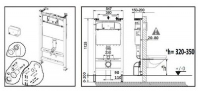 Комплект инсталляция с кнопкой и подвесной унитаз Meridian Compacto 893104110 Roca фото в интернет-магазине Русалия