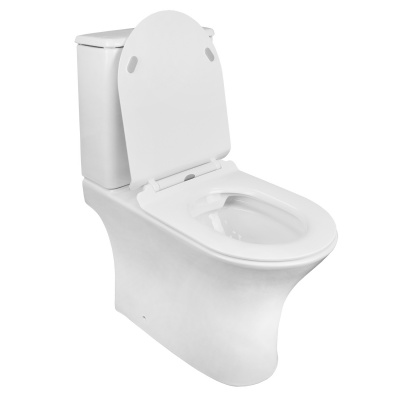 Унитаз безободковый AZ-1038A Fretta Round с сиденьем микролифт Azario фото в интернет-магазине Русалия