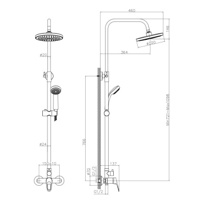 Смеситель для душа DECOROOM DR21 (DR21070) фото в интернет-магазине Русалия