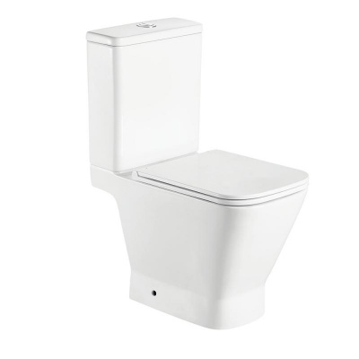 AQM1006 Унитаз напольный Rimless c сиденьем SoftClose, горизонт. выпуск, open back, 610x340x415мм AQUAme фото в интернет-магазине Русалия