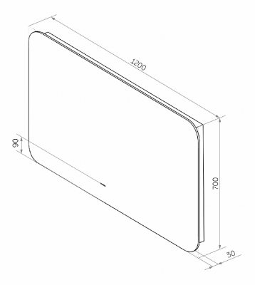 Зеркало Адхил 1200x700 АДХ-02-120/70-14 Misty фото в интернет-магазине Русалия