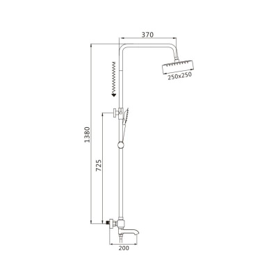 Душевая система c термостатом Shevanik S3096C, белый фото в интернет-магазине Русалия