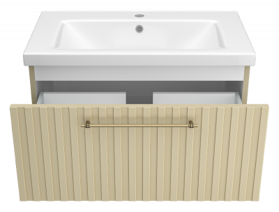 Тумба Alicante 80 подвесная (капучино) с раковиной Днепрокерамика Этна 80 Brevita фото в интернет-магазине Русалия