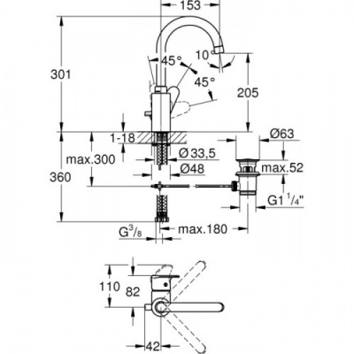Смеситель для раковины 75140526 GROHE Vigour Clivia фото в интернет-магазине Русалия