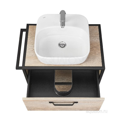 Тумба под раковину AQUATON Лофт Фабрик 65 дуб эндгрейн 1A242301LTDU0 фото в интернет-магазине Русалия