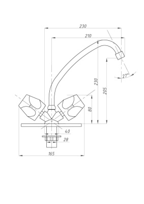 Смеситель для кухни FAUZT FZs-223-76 тип См-МДЦБА фото в интернет-магазине Русалия