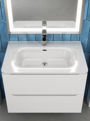 Раковина для ванной 70 см, Uperwood Monica, белая глянцевая RMonica70wg фото в интернет-магазине Русалия