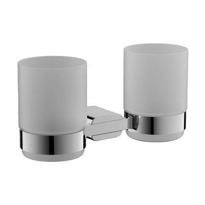Стакан для ванной комнаты двойной BELZ B90608, хром фото в интернет-магазине Русалия