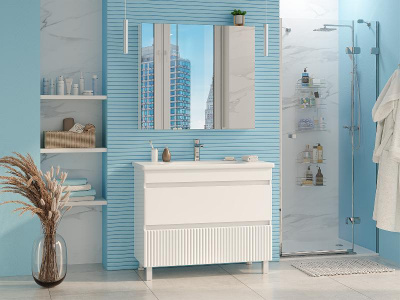 Тумба Мира 100 с раковиной Dreja Soft 100 Misty фото в интернет-магазине Русалия