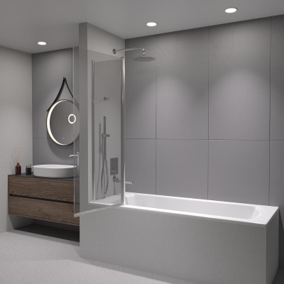 Шторка на ванну RGW SC-11, стекло прозрачное, профиль хром фото в интернет-магазине Русалия