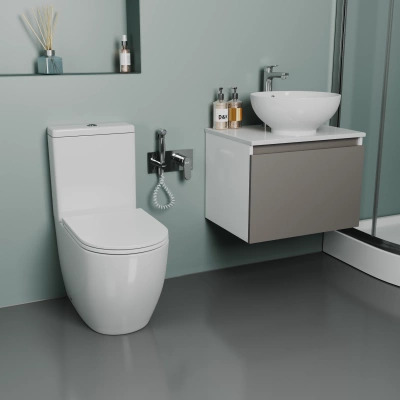 Унитаз-компакт безободковый D&K Matrix 630*365*840мм (DT1397016) фото в интернет-магазине Русалия