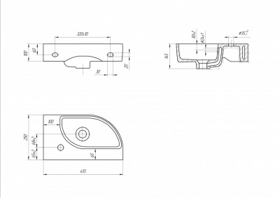 Умывальник угловой Cameo 45 А63405 левая Cersanit фото в интернет-магазине Русалия