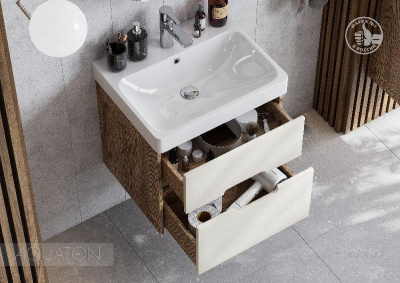 Тумба под раковину AQUATON Оливия 55 бежевый, дуб велл 1A254201OLVG0 фото в интернет-магазине Русалия