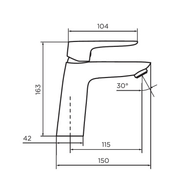 D40102122 Prime new cмеситель для умывальника, черный фото в интернет-магазине Русалия
